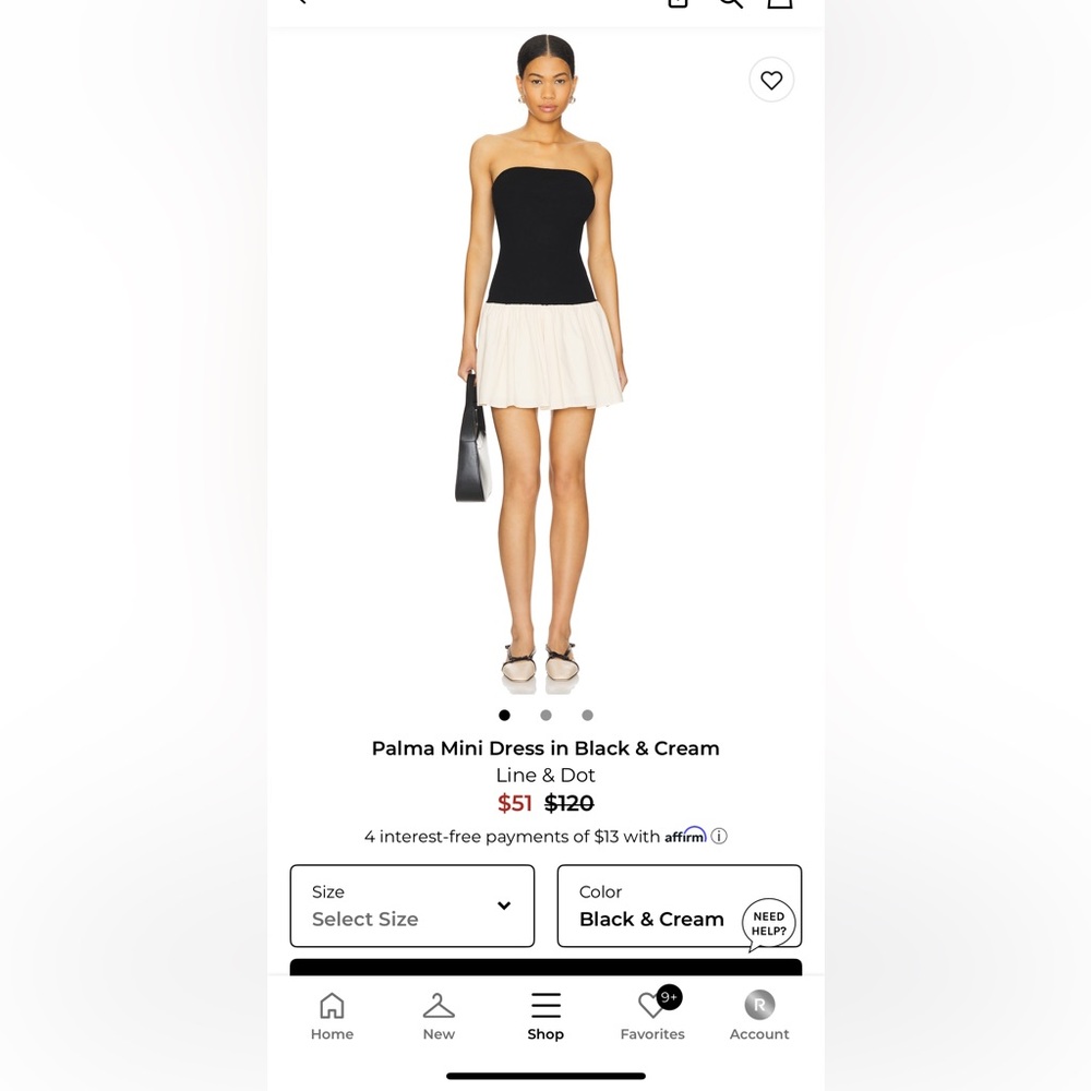 Line & Dot Black and Cream Mini Dress